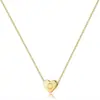 Collar Colgante de Letra con Grabado de Corazón Casual y Versátil para Hombres y Mujeres, Collar de Cuello con Forma de Corazón de 26 Letras Estilo Europeo y Americano