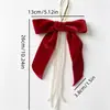 Enfeites de árvore de Natal com laço e pérolas mais vendidos transfronteiriços, bolas de Natal, decorações suspensas para árvore de Natal, vitrines, decorações festivas