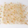 Toalhas de mesa com estrelas brilhantes banhadas a ouro em 3 cores, toalha de mesa com textura metálica cor de concha, decoração central de malha fina para a mesa. Adequado para reuniões familiares, festivais, festas de aniversário, jantares, etc. (11"x108")