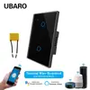 Transfronterizo 118 regulaciones de EE. UU. interruptor inteligente WIFI panel de vidrio templado voz Alexa APP interruptor de fase única cero