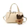 Bolsa de Almohada de Mano de Cuero de Cera de Aceite Estilo Coreano de Nicho 2026 Nuevo Color Bolsa Boston Pequeña Melanoides Bolsa de Hombro Cruzada