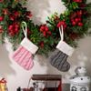 Haube Decoraciones Navideñas Calcetín Navideño Tejido Calcetín de Regalo Navideño Nórdico Calcetín Pequeño Tejido Mini Rosa