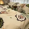 Juego de ropa de cama de cuatro piezas de algodón lavado grado A, nuevo estilo 2026, funda de edredón, sábana plana y sábana ajustable, adecuado para dormitorios de estudiantes, juego de tres piezas, talla 4