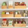 Caja de almacenamiento de escritorio simple de bambú para hotel hogar, caja de almacenamiento creativa para bolsitas de té, almacenamiento de utensilios de baño