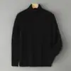 Suéter de Cuello Alto 100% Lana Pura para Hombre, Suéter de Manga Larga Otoño e Invierno, Suéter Holgado de Cachemira, Capa Base Tejida Engrosada para Jóvenes