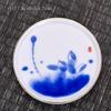 Posavasos de cerámica dorada pintado a mano, creativo portavasos de porcelana blanca dulce, juego de té con aislamiento térmico, accesorios para ceremonia del té de kung fu para el hogar