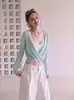 Cardigã de seda gelada com proteção solar para mulheres, xale de tricô fino de verão, para usar sobre um vestido regata, jaqueta curta