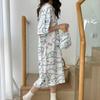 Camisola feminina de verão, manga curta, plus size, pijama fino, feminino, verão, grávida, solto, fofo, roupa de casa, comprimento médio