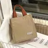 Nova Bolsa Térmica para Marmita Estilo Coreano de Contraste com Forro Isolante, Bolsa de Maternidade, Bolsa de Mão para Trabalho, Lanche, Compras para Mulheres