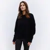 Suéter de Punto con Cuello Redondo de Manga Larga Transfronterizo para Mujer Estilo Europeo y Americano Otoño e Invierno 2025 Nuevo Suéter Pulóver de Punto Liso Holgado