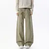 Jeans de algodón lavado de pierna recta para hombre, nuevo estilo americano de primavera y otoño, modernos, versátiles, holgados, casuales, pantalones básicos de pierna ancha