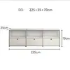Aparador modular estilo mediados de siglo, mueble de TV Bauhaus, gabinete simple moderno de lujo ligero, blanco de pie para el hogar