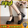 Zapatos Mary Jane de Moda Retro de Punta Cuadrada con Lazo y Tacón Grueso para Mujer 2025 Verano Versátiles Elegantes Nuevos Zapatos Individuales