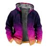 2024 Transfronterizo Impresión 3D Tie-dye con forro polar Engrosado Doble Forro Terciopelo Grueso Chaqueta Acolchada de Algodón Cremallera Bolsillo Excavado Cálida Chaqueta Acolchada de Algodón