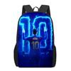 Mochila Messi Mundial de Fútbol Alrededores Mochila Escolar para Estudiantes Gran Capacidad Poliéster Mochila Reductora de Carga Bolsa para Computadora Dibujos Animados