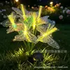 Novas Luzes de Fio Solares LED para Pátio Externo Luzes de Fio Solares para Mesa Borboletas de Fibra Ótica Solar Luzes com Haste de Inserção no Solo