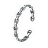Pulseira de prata de lei 925 com nariz de porco atacado masculina e feminina abertura ajustável pulseira prata tailandesa tendência retrô joia antiga