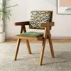 Cadeira de Rattan Nórdica para Varanda, Cadeira de Jantar de Madeira Maciça com Encosto para Uso Doméstico, Cadeira de Rattan Simples para Lazer, Cadeira para Estudo em Pousada, Cadeira de Rattan