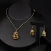 Collar de Campana de Pavo Real Retro Literario con Borla, Pendientes, Set de Tres Piezas, Accesorios de Estilo Étnico para Mujer, Joyería Versátil