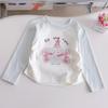 Camiseta de Manga Longa para Meninas Primavera e Outono 2026 Nova Estilosa Camiseta Básica Infantil Roupa de Primavera Top Princesa Bebê Temporada de Primavera