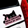 Novo Adesivo Refletivo Gato Preto Motorista Iniciante Divertido Motorista Iniciante Por Favor Espere Pacientemente Adesivo Magnético