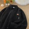 Jaqueta Camisa de Veludo Cotelê Japonesa Masculina Outono Ins Tendência Alto Padrão Senso Rua Fried Casual Yuppies Bonito Camisa de Manga Longa Masculina Tendência