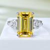Anel de Joia Mu Jing com Gema Simulada Corte Esmeralda 5 quilates 12*8 Design de Nicho Anel de Diamante de Açúcar para Mulheres