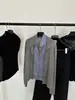 Blusa Cardigan Hongmi Apparel/Intelectual para o Trabalho com Gola Alta e Gola de Linho, Tricô Slimming Falso Duas Peças