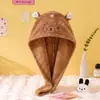 Adorable Cachorro Coral Fleece Gorro Secador de Pelo Nuevo Estilo Gorro de Pelo Toalla Super Absorbente Secado Rápido Pañuelo para la Cabeza Engrosado Gorro de Champú y Baño