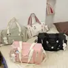 Bolsa de equipaje de moda estilo K para estudiante, bandolera de ocio al aire libre para mujer, bolsa de viaje, separación de seco y húmedo, bolsa de yoga y fitness