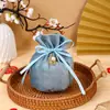 Bolsa de Dulces para Boda Estilo Europeo Creativa Redonda de Tela de Terciopelo Caja de Dulces para Boda Regalo de Acompañamiento Bolsa de Regalo para Fiesta de Boda Bolsillo de Paquete