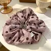 Scrunchie Floral de Chiffon Fresco e Doce para Mulheres, Scrunchie de Cetim Coração para Rabo de Cavalo, Atacado de Acessórios, Atacado em Estoque