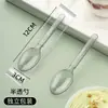 Colher Descartável Estilo Americano Brilhante Forte de Grau Alimentício, Cabo Longo Espessado, Colher Leve Comercial para Levar Sobremesa, Embalada Individualmente