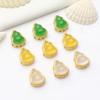 Método antiguo anillo de cuentas de calabaza de oro con incrustaciones de jade con agujero pasante accesorios de joyería DIY pulsera hecha a mano accesorios para collar