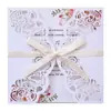 Tarjetas de invitación caladas, tarjetas de felicitación festivas, invitaciones de flor de rosa en papel nacarado, tarjetas de boda estilo europeo, páginas interiores impresas