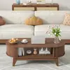 Mesa de Centro Oval Estilo Nórdico para Uso Doméstico, Mesa Artística Minimalista de Alto Padrão para Sala de Estar com Espaço de Armazenamento