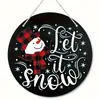 Adornos Navideños Creativos Transfronterizos Artesanías de Madera Redondas Señales para Puerta Serie Colgante de Madera Colgantes Decorativos