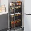 Prateleira de Armazenamento para Espaços na Cozinha, de Chão, Móvel, para Frutas e Vegetais, Doméstica, com Múltiplas Camadas, para Lanches e Temperos
