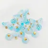 Colgante de cuentas de loto con esmalte de color transparente Colgante de cristal de loto natural Pendientes de estilo antiguo Colgante Accesorios de joyería DIY