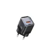 Cargador rápido de nitruro de galio de 20 W estándar europeo, puerto Tipo-C + USB-A, cargador de teléfono Apple GaN, en stock