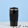 Taza isotérmica de acero inoxidable al vacío de doble capa de gran capacidad con cubierta de cuero, taza de café, portátil para uso en exteriores, oficina y negocios