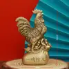 Adorno de Gallo del Zodiaco de Latón para el Hogar Interior Escritorio Creativo Escritorio Buena Suerte Cobre Puro Gallo Vintage Decoración de Cobre