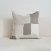 Almohada Gris Color Café de Borde Ancho, Funda de Cojín de Cintura con Borde de Cuadros Medievales, Cojín para Sofá, Funda de Cojín para Habitación Modelo de Hotel