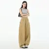 Caqui 2025 Primavera/Verano Nuevos Pantalones Anchos Adelgazantes Versátiles Curvados Tipo Plátano Pantalones Guadaña Pantalones Caqui