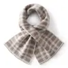 Bufanda de punto de cachemira minimalista y versátil estilo coreano, unisex, adecuada para otoño e invierno, gruesa y cálida, con estampado de cuadros