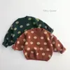 Cor linda e estilo versátil~ Suéter infantil outono e inverno versão coreana estampa de bolinhas para meninos e meninas moda retrô pulôver malha