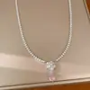 Colar Flor Gota d'Água com Zircônia Banhado a Ouro 14K Real Corrente de Clavícula Nicho de Luxo Leve Joias Exclusivas com Toque de Alto Padrão Venda por Atacado