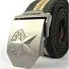 Cinturón de Lona Engrosado de Venta Caliente Estrella de Cinco Puntas Tridimensional Distintiva Hebilla Automática de Cabeza de Acero Cinturón de Herramientas