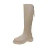 Botas de Cavaleiro de Salto Alto até o Joelho 2022 Novo Outono e Inverno Novo Estilo Britânico Botas de Couro Martin Dropshipping