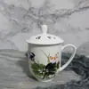 [Fábrica] Taza de Conferencia de Porcelana de Hueso Taza de Té China Taza de Agua de Cerámica con Tapa Taza de Oficina con Logo Grabado Personalización